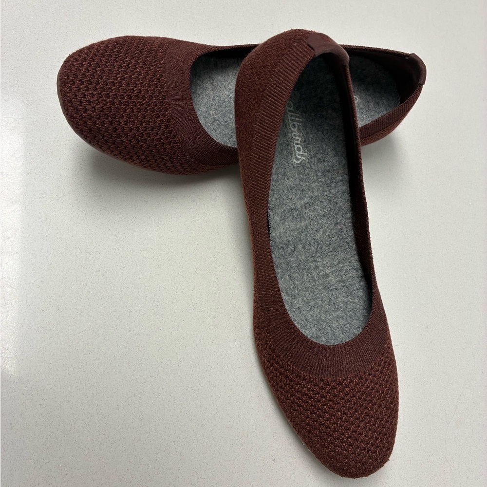 Allbirds Tree Breezers Burgundy Knit Flats